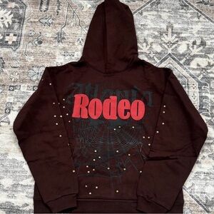Rodeo Graphic Brown Hoodie - Men’s Pullover Sweatshirt